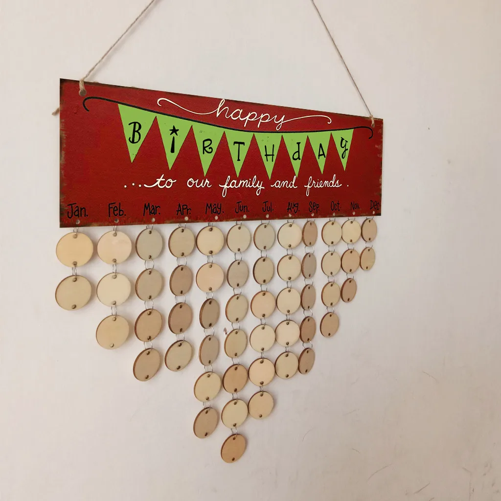 DIY деревянная доска на день рождения, подвесная доска с напоминанием, календарь, новогодний домашний декор, Адвент-календарь, Рождественский подвесной календарь