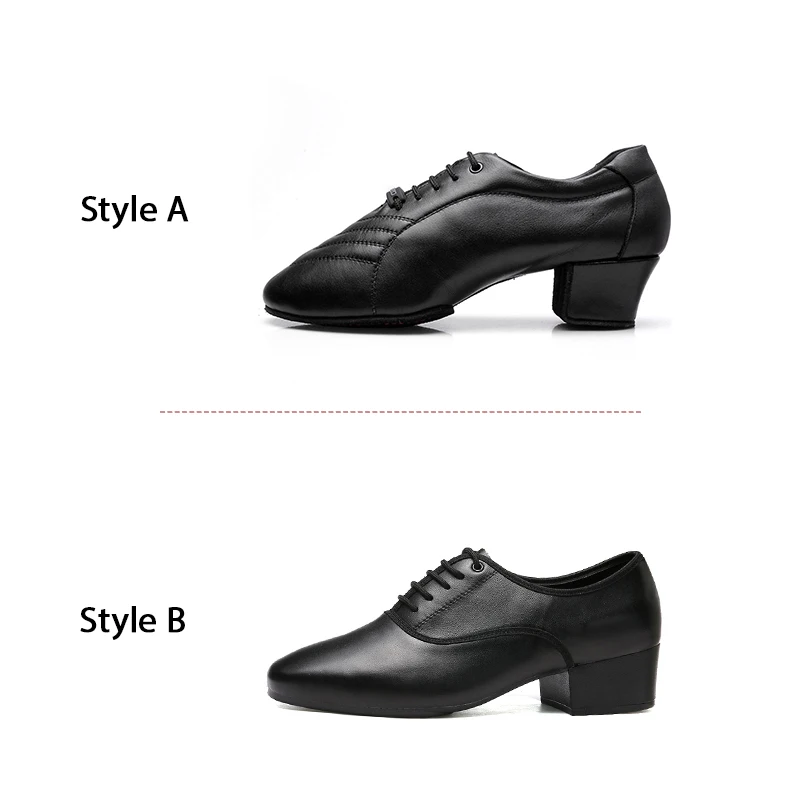SWDZM Men Latin Dance Shoes Ballroom Tango Dancing Shoes For Men  Salsa Genuine Leather Dance Shoes Heel 4.5cm Free Shipping