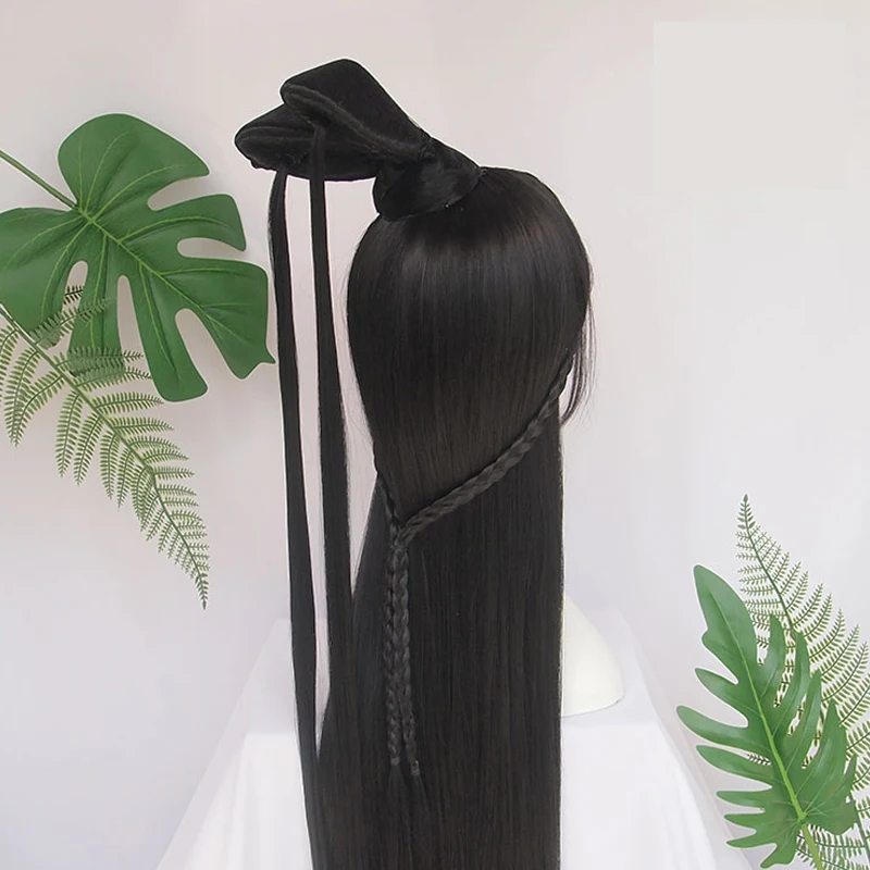 

DAN BO Lady Wig Chinese Ancient Wig Straight Hair Model Wig Multipurpose Full Wig Cap
