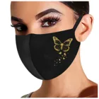 1 шт., стирающаяся хлопковая маска для лица с блестящими бабочками