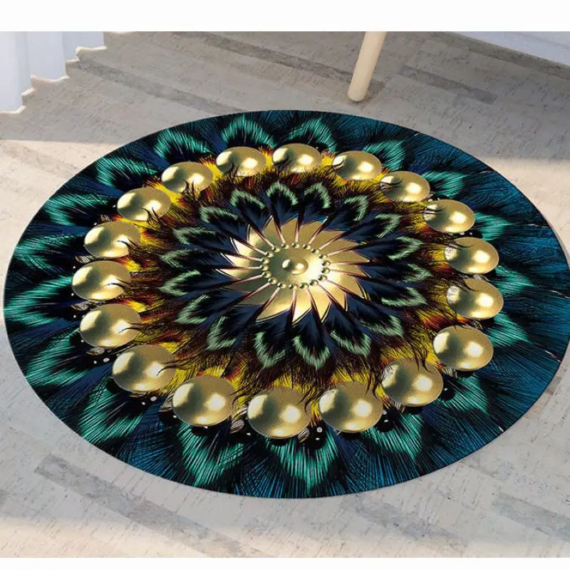 

3D Printed Rug for Living Room Short Plush Round Anti-slip Floor Mat High Grade Romance Carpet Soft Rugs for Bedroom Home Decor