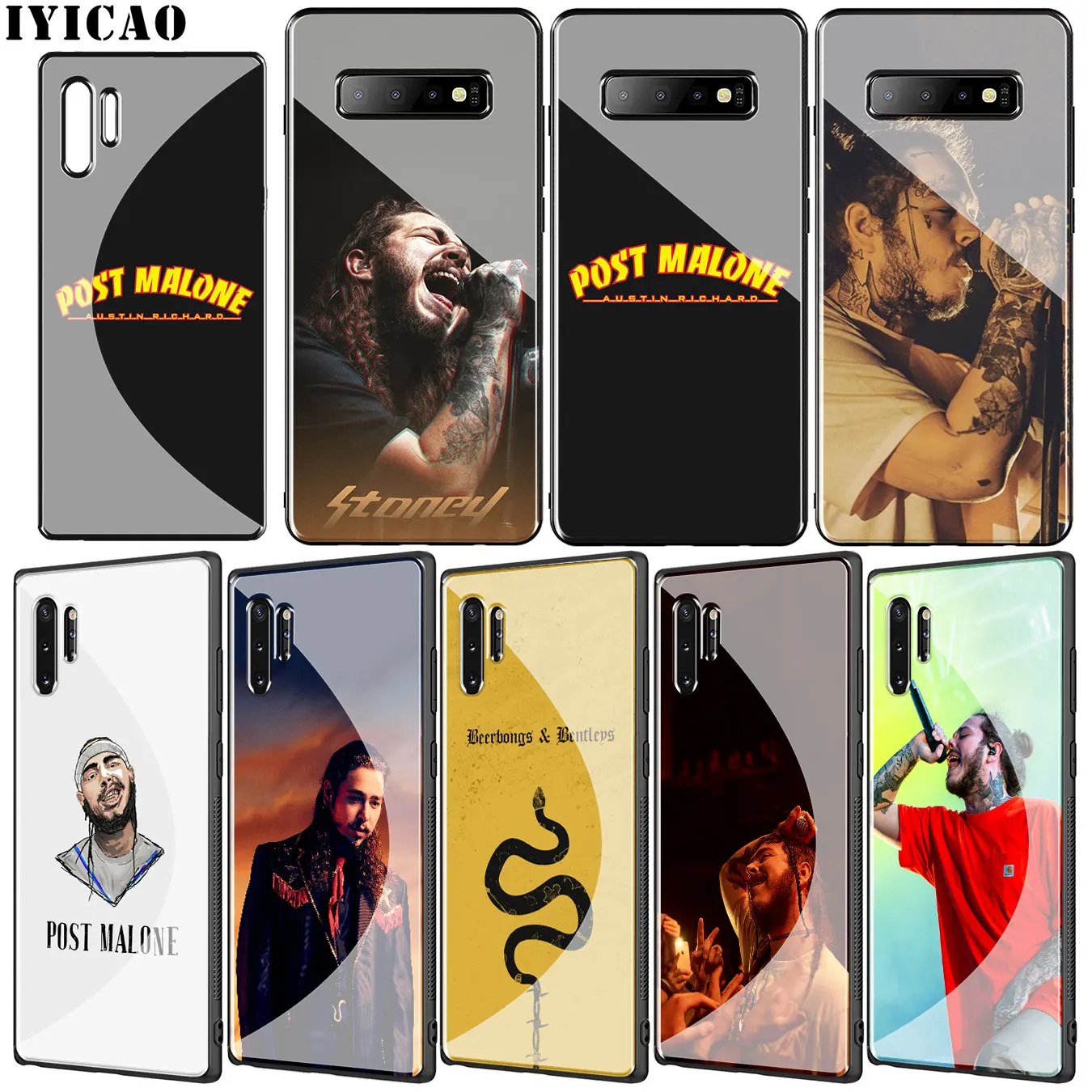 Post Malone закаленное Стекло чехол для samsung Galaxy S10 S9 S8 Note 8 9 10 плюс A10 A20 A30 A40 A50 A60 A70 |