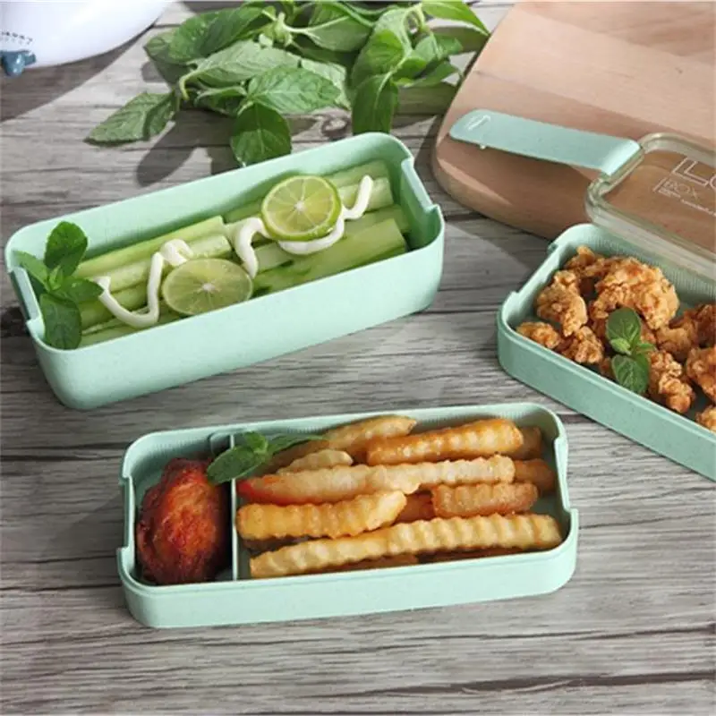 900 мл 3 х слойная коробка Bento экологичный Ланч бокс Пшеничная солома посуда для