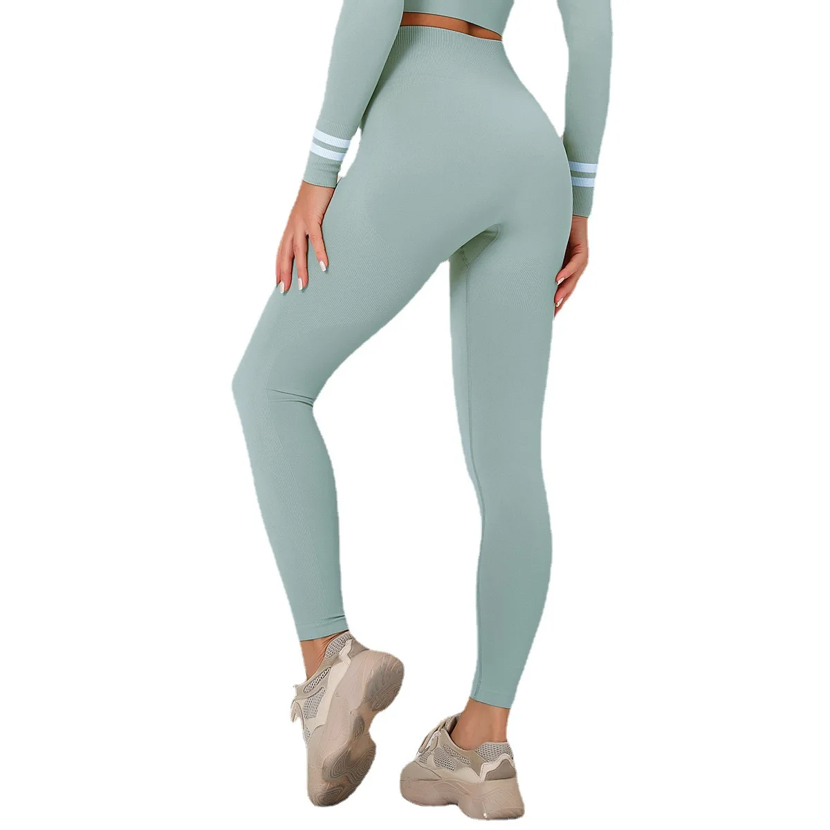 

New Yoga Pants Women Leggings Tights Solid Color Women's Sports Pants Elastic High Waist Pants For Women Gym Clothing Sweatpants