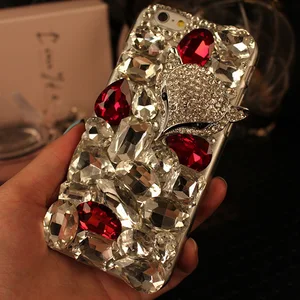 luxury crystal diamond case for iphone 12 11 pro xs max x xr 7 8 fox cover for samsung s20 ultra s10 plus s8 s9 note 20 10 9 free global shipping