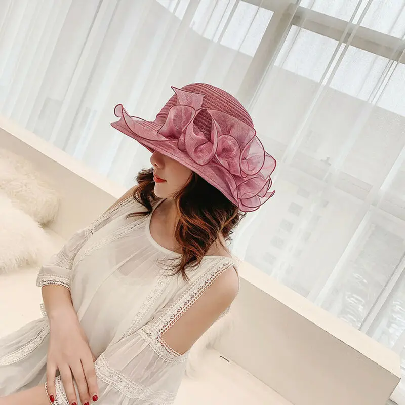 Женская Леди Кентукки Дерби церковная Свадебная шляпка широкая шляпа |
