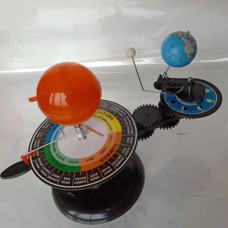 

EU Plug,Solar System Model DIY Globe Earth Sun Moon Orbital Planetarium Educational for Child Kid Toy