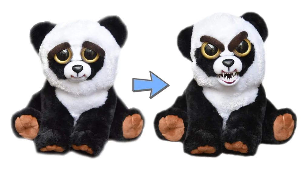 Panda Growl Веселые Домашние животные, меняющие лицо, единорог, мягкие игрушки для детей, плюшевый дракон, сердитые животные, кукла панда - Цвет: Panda Growl
