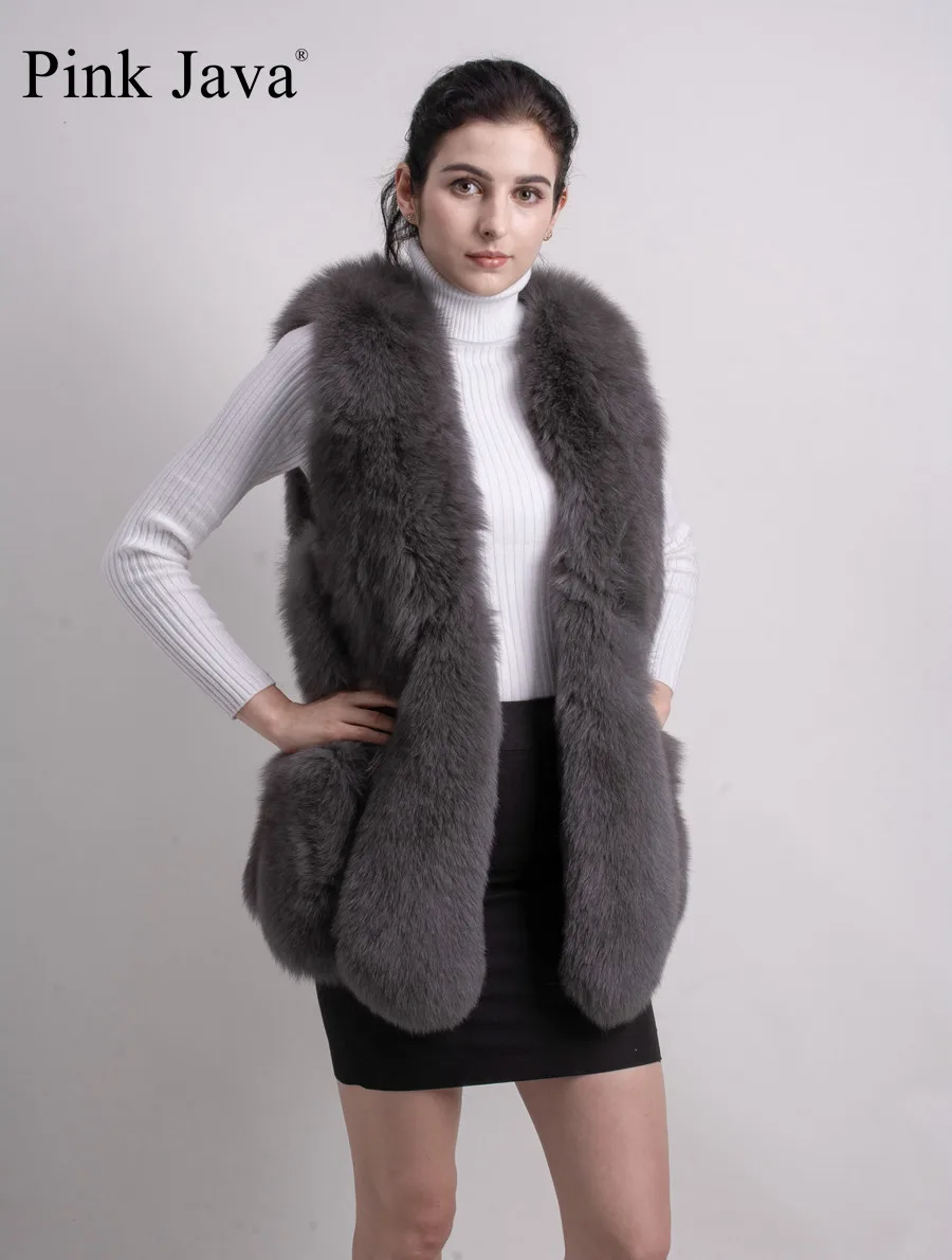 Короткая шуба из натурального Лисьего меха QC8074 Большая распродажа новая стильная женская зимняя жилетка из натурального Лисьего меха модная шуба высокого качества