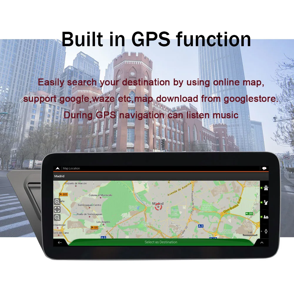 Автомобильный мультимедийный стерео проигрыватель IPS Android 10 с GPS-навигацией для