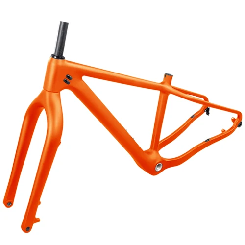 Full orange T800 карбоновая рама для снежного жира 1-1/8 to1-1/2 коническая рама 31,6 мм Подседельный штырь рама+ вилка ось через заднюю часть и крюк задний обмен - Цвет: Full orange