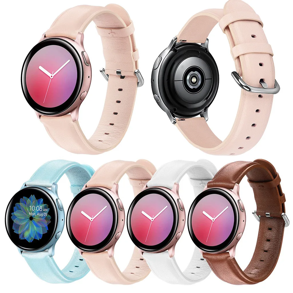Смарт-часы, ремешок, браслет для samsung Galaxy Watch, кожаный ремешок для часов, ремешок для samsung Galaxy Watch Active 1/2, 40 мм/44 мм