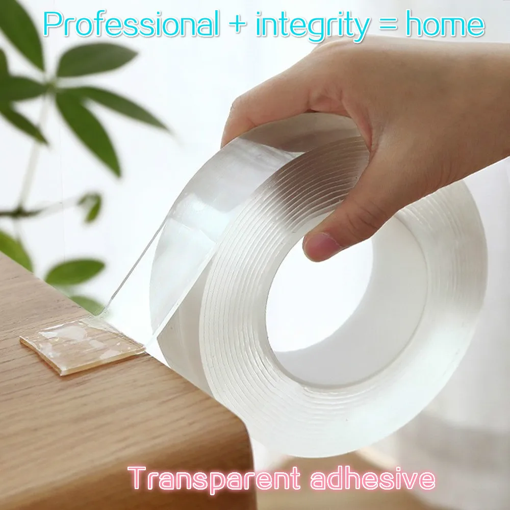 Прозрачная Волшебная нано-лента моющаяся многоразовая двухсторонняя лента