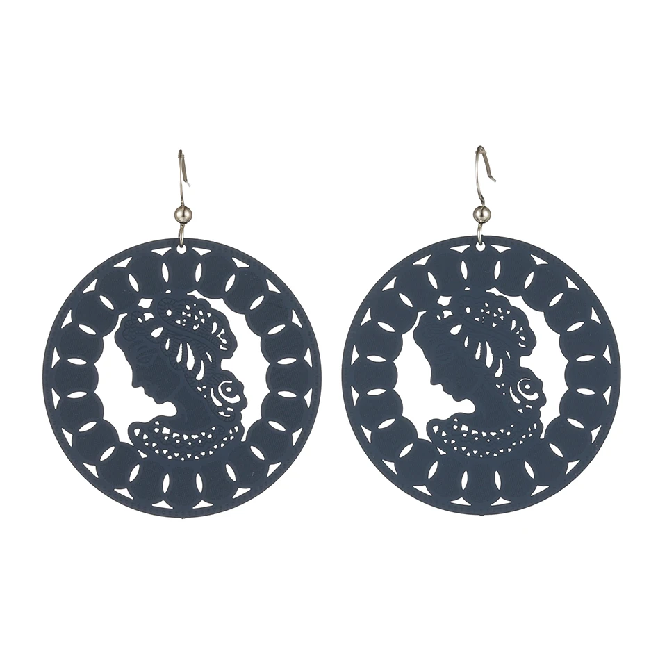 Charming Romantic And Sweet Copper Sheet With Rubber Paint Round Hollow Dangling 2019 Fashion Earrings For Women Accessories | Украшения и