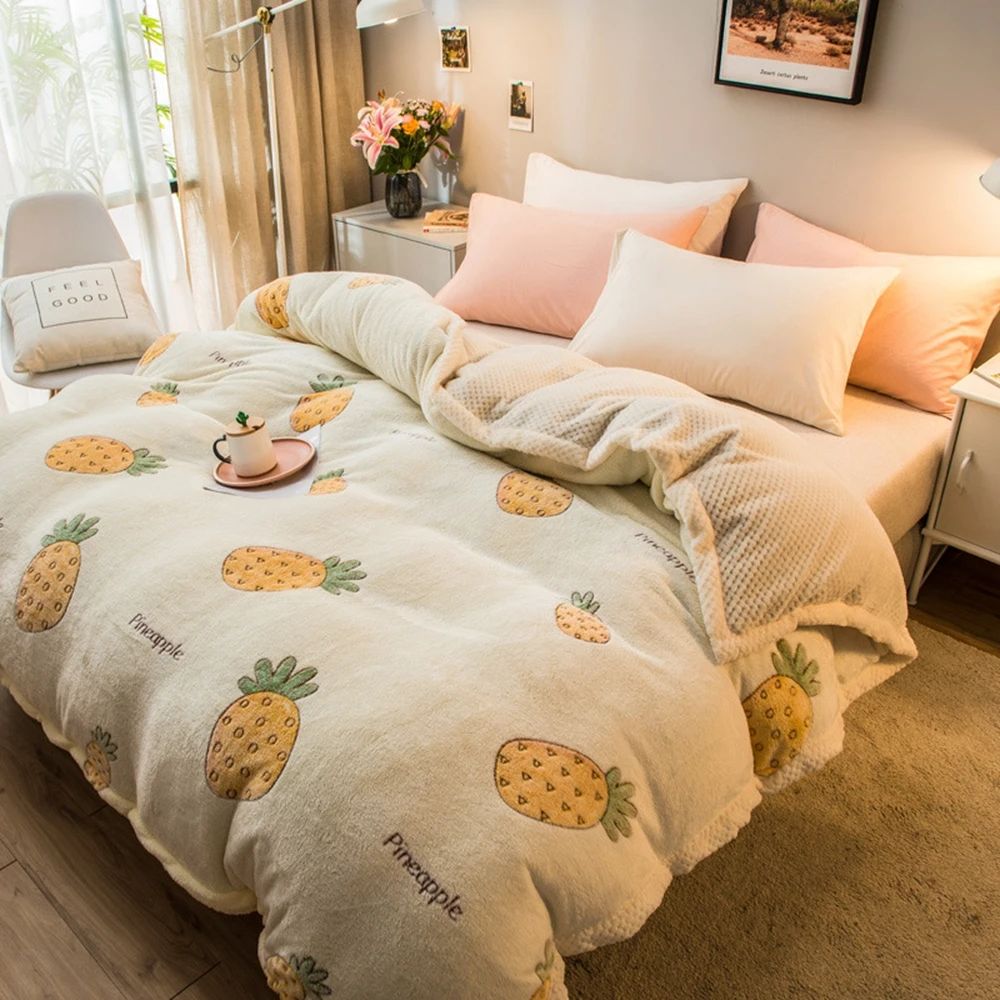 

Домашний текстиль, зимнее одеяло, толстый теплый кашемировый пододеяльник из ягненка, удобный мягкий чехол для спальни, постельное белье из...