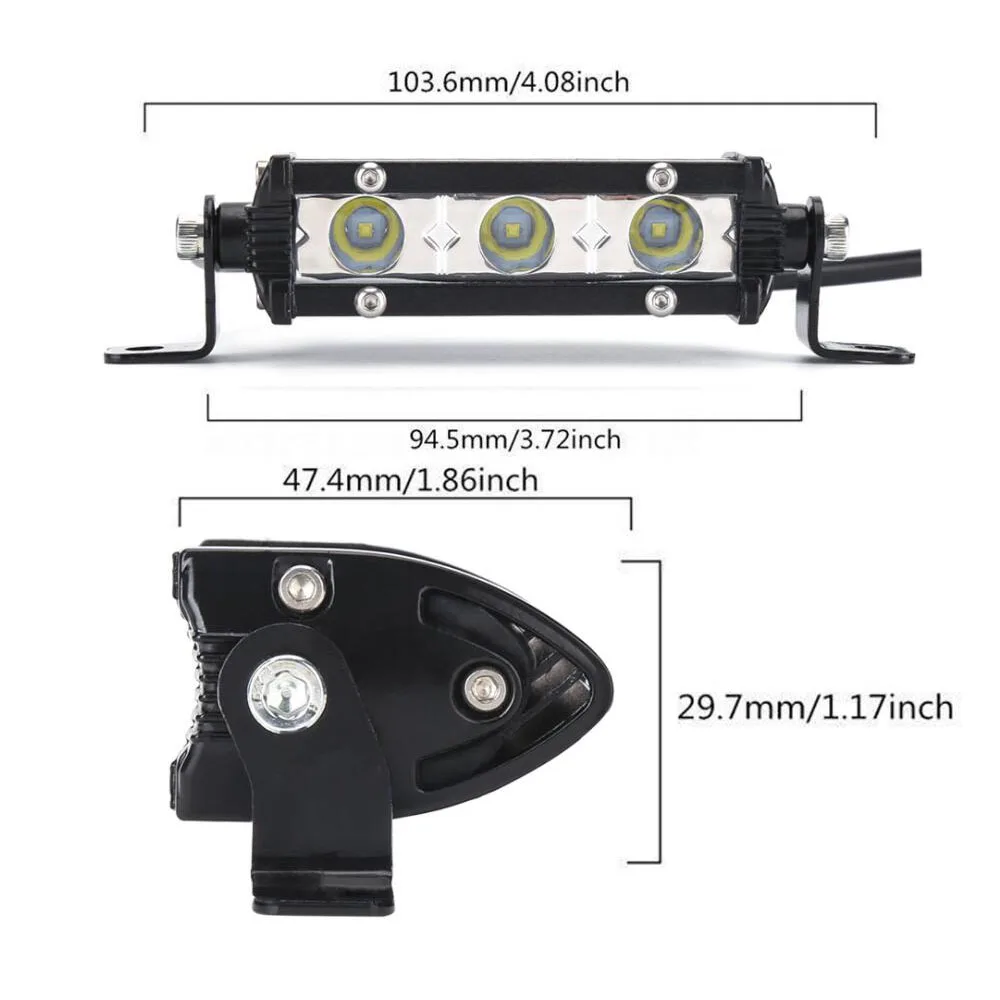 Светодиодные фары рабочего освещения тонкие однорядные лампы для внедорожников