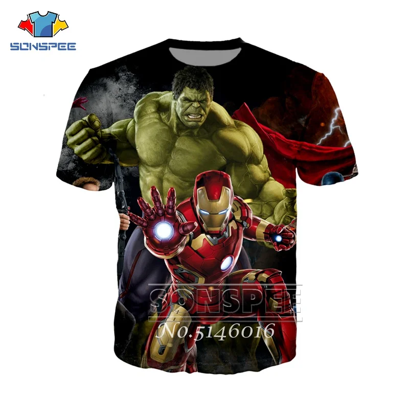 SONSPEE 2019 новый дизайн футболка для мужчин/женщин Мстители эндигра 3d Принт футболки