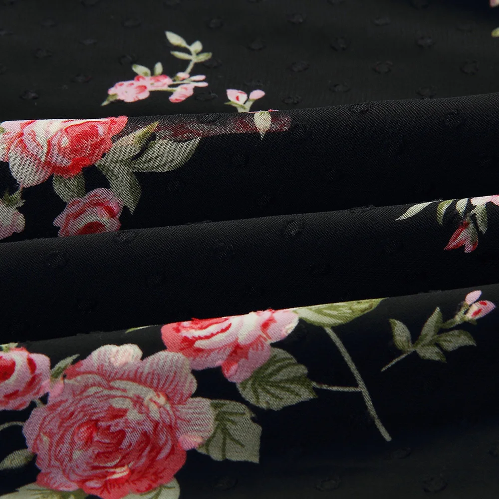 Летнее цветочное платье для женщин Двухслойное кружевное женское с оборками без