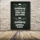 Кофейная забавная фотография, ретро постер, Декор, меловая доска, стильная Художественная Картина на холсте, Настенная картина в виде Кофейни