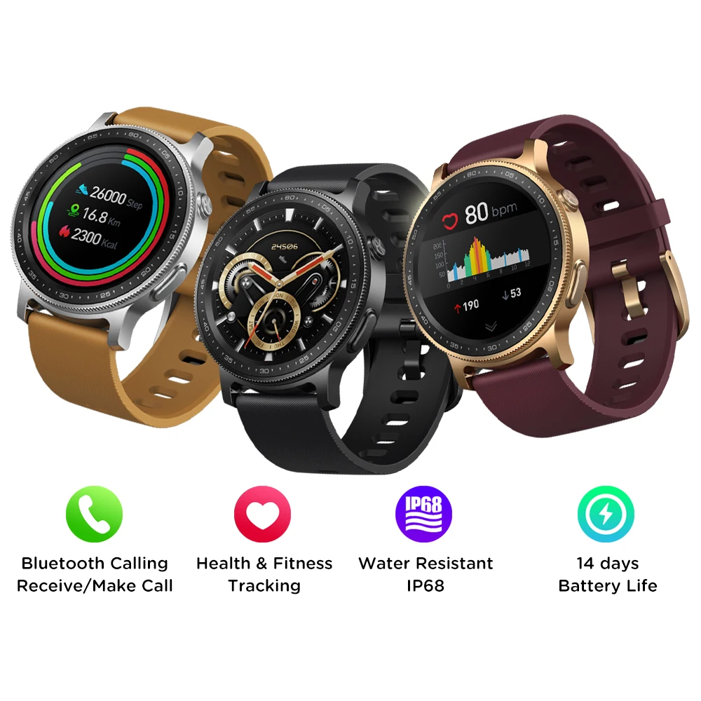

Смарт-часы Zeblaze Gtr 2, 1,28 дюйма, 240*240 Hd, Bluetooth