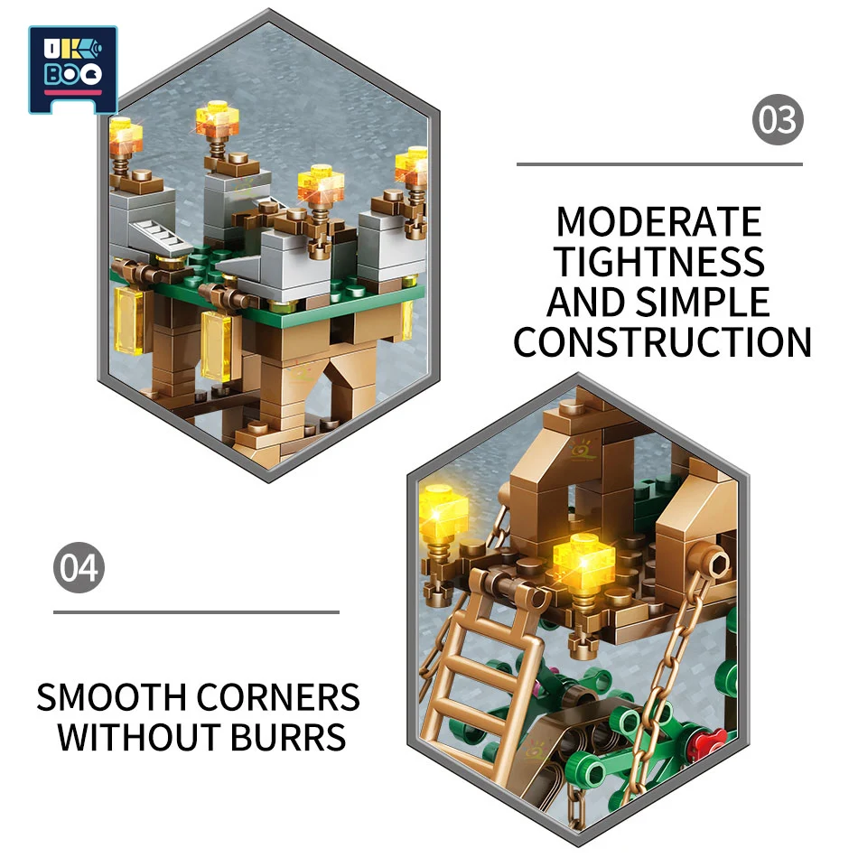 

UKBOO 329PCS City Tree House Floating fortress Model Building Blocks DIY Balanced antigravity Bricks Toys For Children