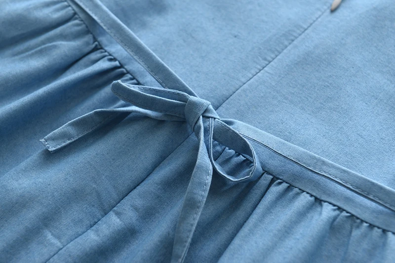 LOVE DD&ampMM Girls Dresses Children's Wear Pocket Flower Embroidery Round Neck Sleeveless Denim Dress | Детская одежда и