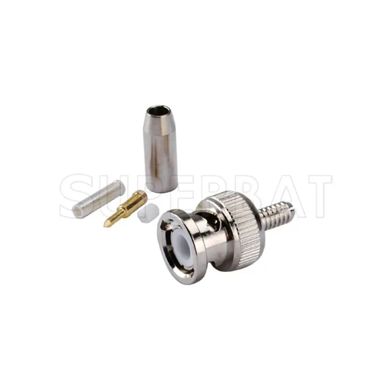 

Superbat 10pcs BNC Connector Crimp Plug for Cable SHR-50-2/SFT-50-2