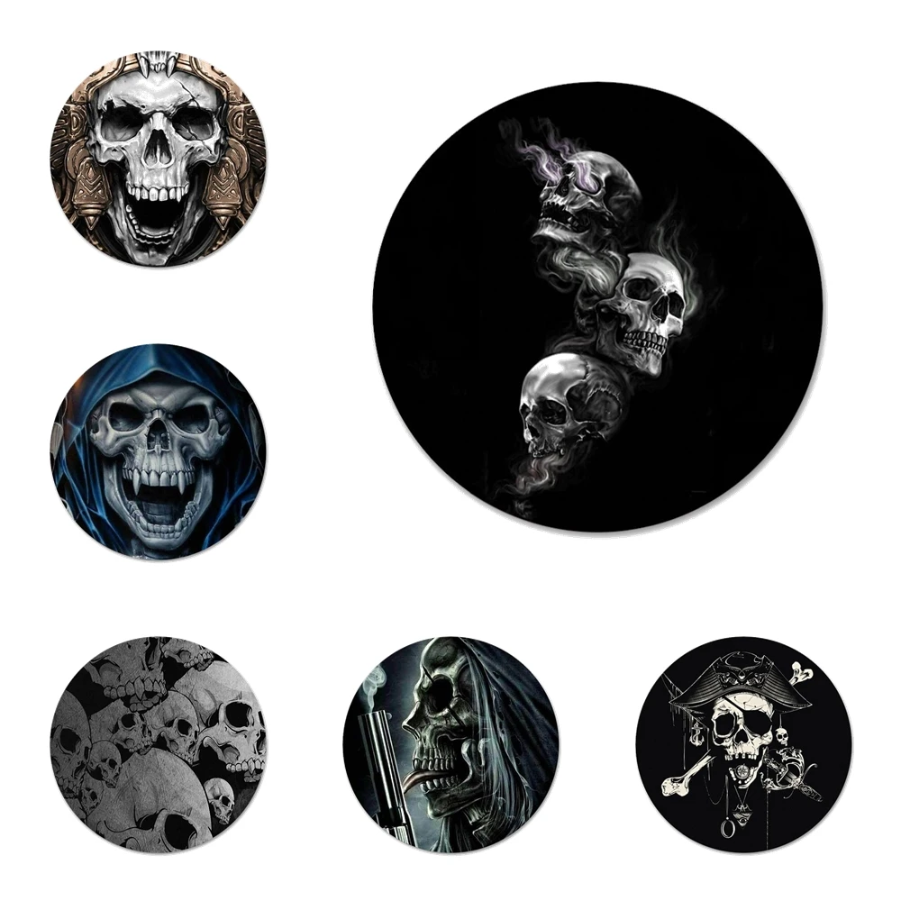 Жутким черепом значок на булавке декоративные Броши Металлические Значки для