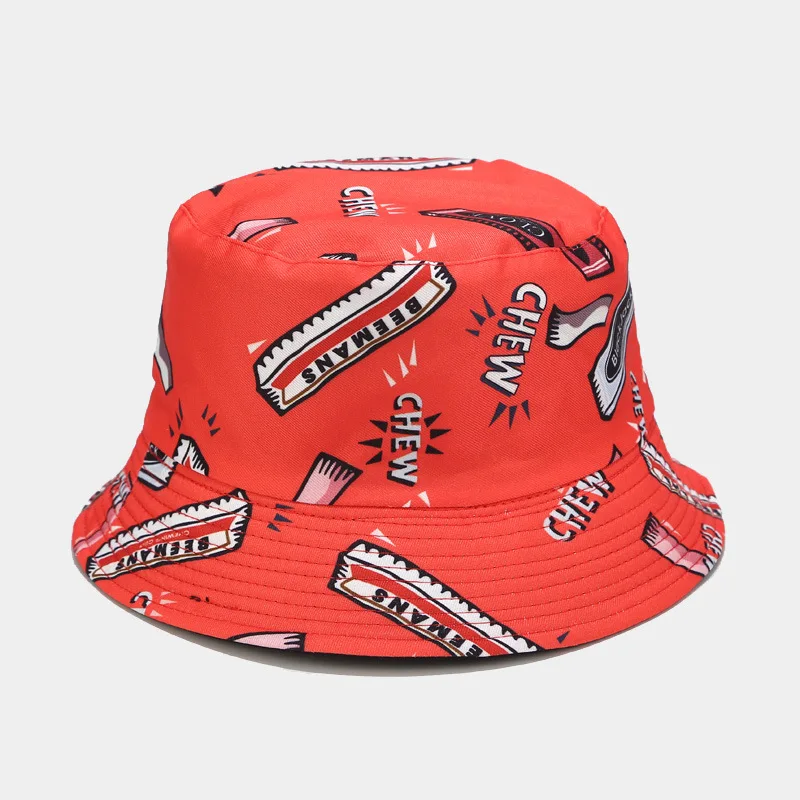 Панама двусторонняя для мужчин и женщин модная шапка в уличном стиле с принтом