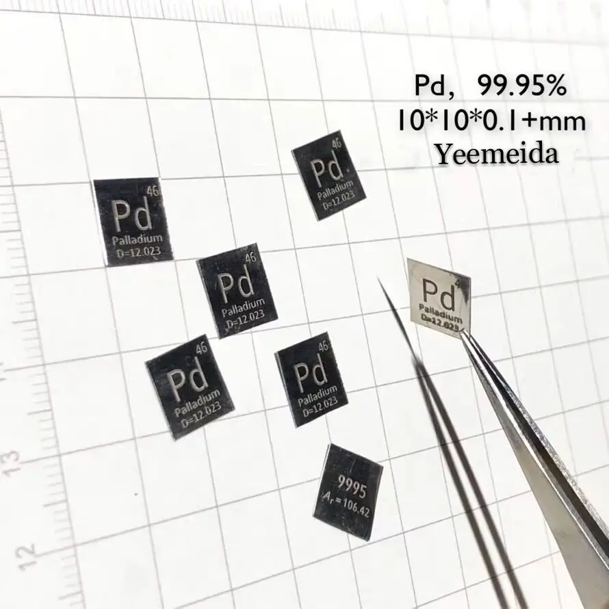

99.95% High Purity Palladium Metal Pd Carved Element Periodic Table Sheet 10*10*0.1 mm