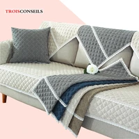 thick crystal fleece sofa cover quilted couch covers towel for l shaped armrest chaise removable home seat covers