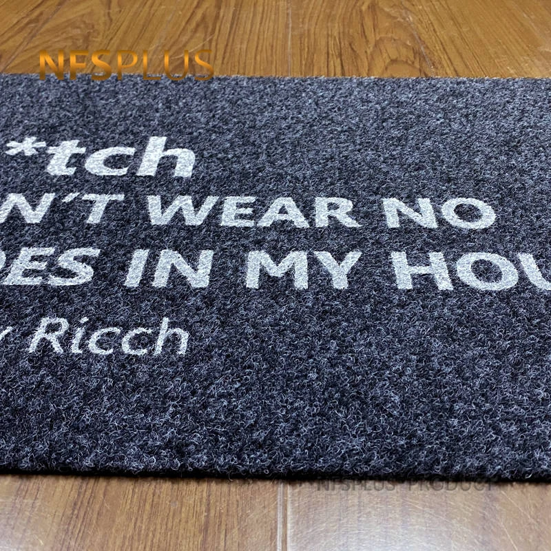 Decorative Door Mat Carpet Outdoor Indoor Doormat Shoes Clean 40x60cm DON'T WEAR NO SHOES IN MY HOUSE Print Anti-Slip Floor Mats | Дом и