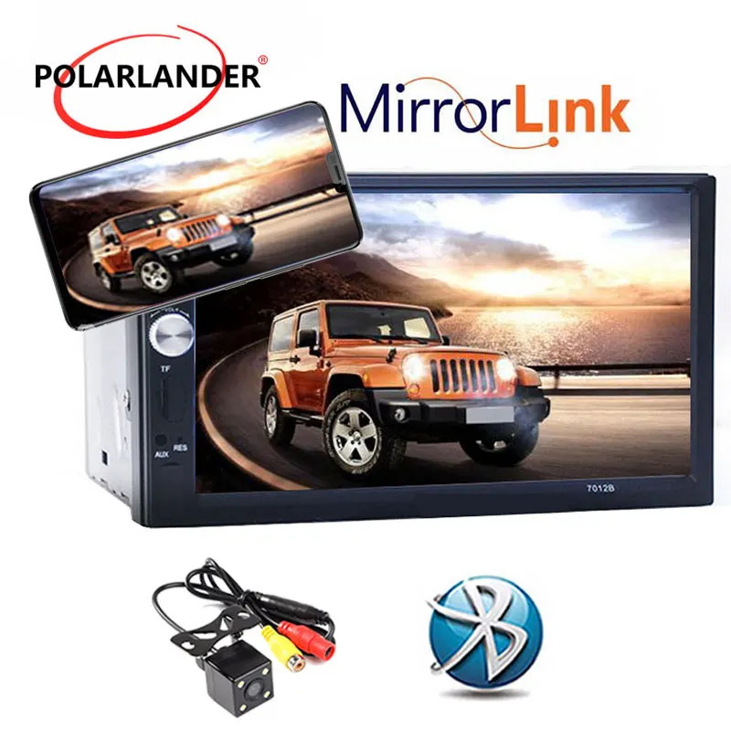 2 DIN 7 дюймовый сенсорный экран Bluetooth стерео MP4 MP5 плеер камера заднего вида радио