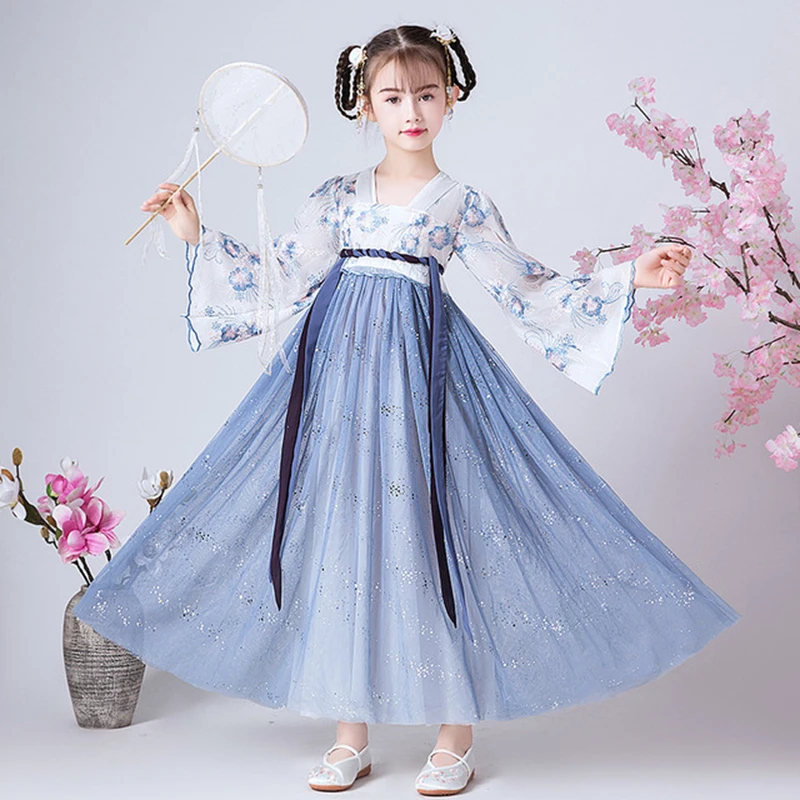 Юбка в китайском стиле Древний китайский костюм Детское платье Hanfu Одежда для