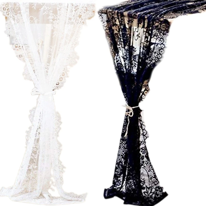French Style Eyelash Lace Table Runner Overlay Embroidery Floral Sheer Rustic Tablecloth Cover Chair Sash Vintage Bridal Shower | Дом и сад