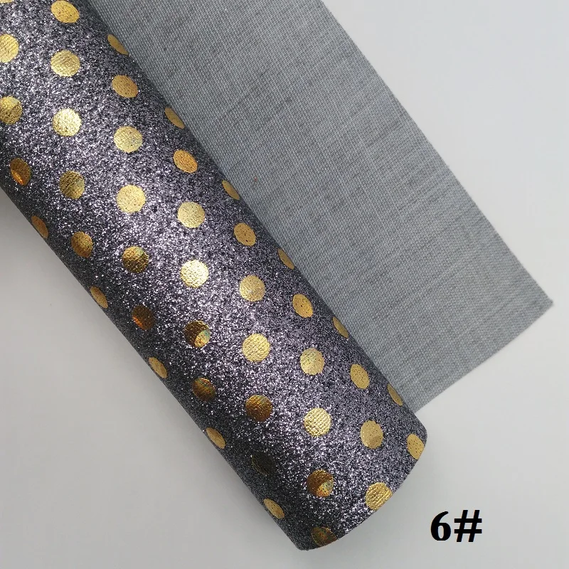 6 Glitterwishcome 21X29 см A4 размер винил для бантов Печатный горошек блестящая кожа ткань искусственная кожа листы для бантов, GM337A - Цвет: 6