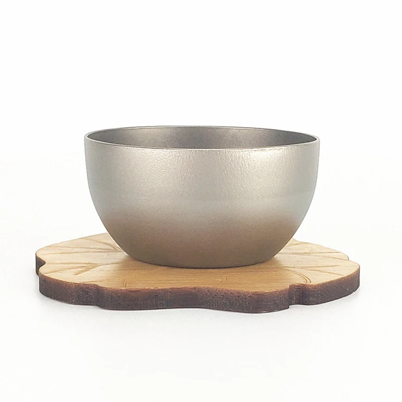 

Titanium Double-Wall Bowl Small Double Layer Bowl for Adult Children Outdoor Camping Tableware 50ml