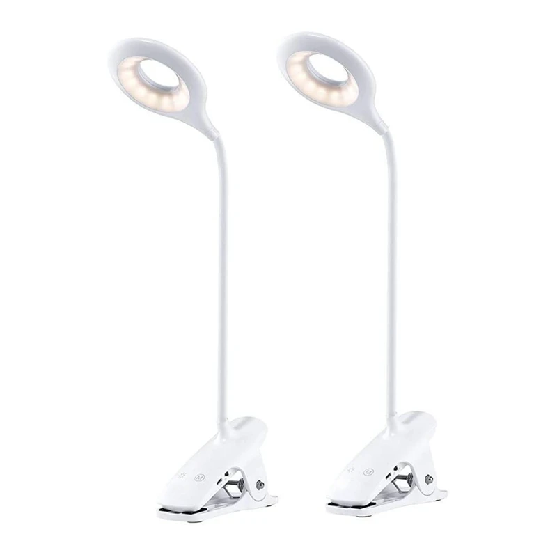 

Портативный светодиодный настольная лампа, Уход за глазами, гибкий гусиная шея USB Перезаряжаемый, 3 режима освещения уровней яркости, белый, ...