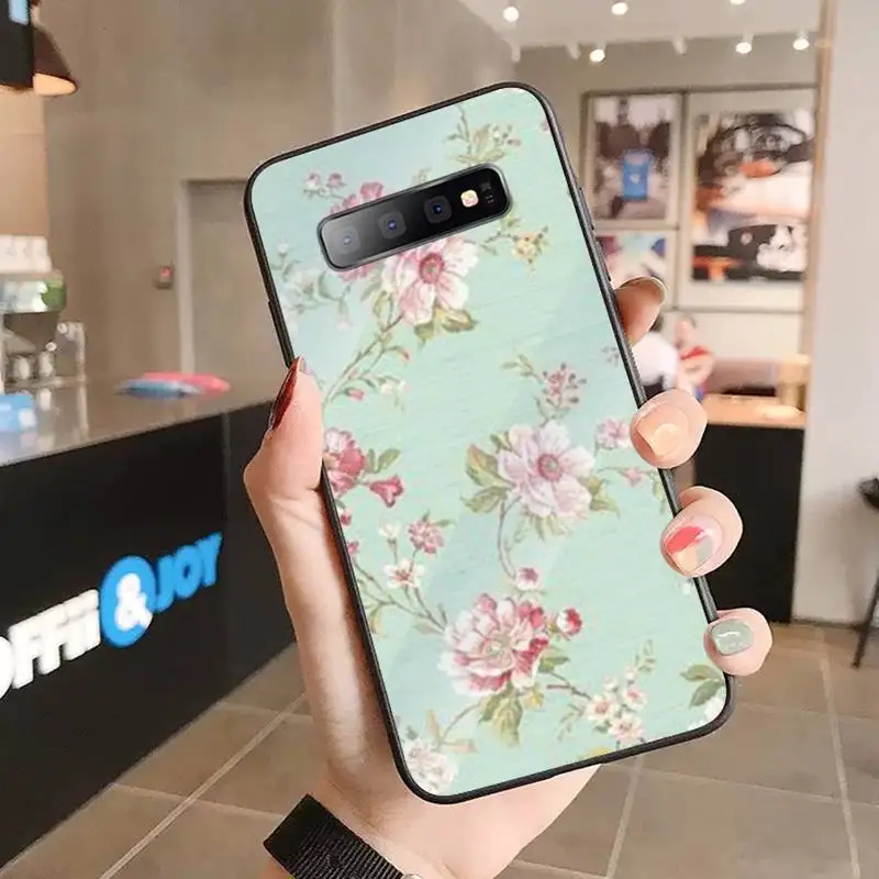 

Flower Emboss Phone Case Tempered glass For Samsung S6 S7 edge S8 S9 S10 e plus note8 9 10 pro