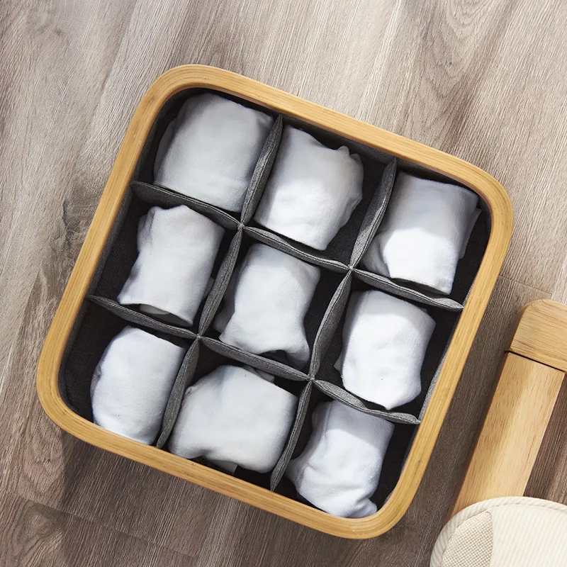 Бамбуковый органайзер для нижнего белья носков бюстгальтеров ящик хранения