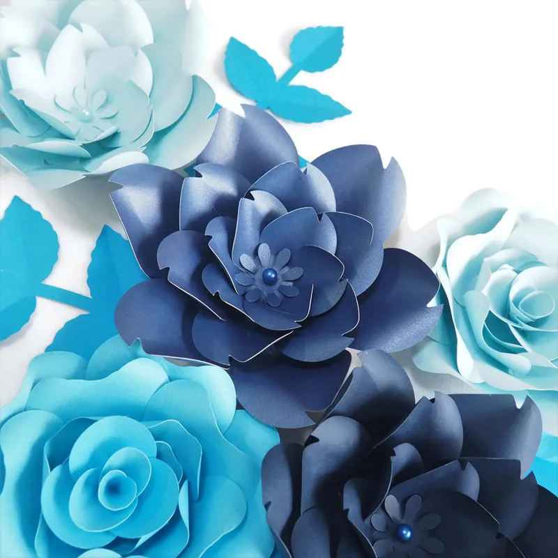 DIY гигантские бумажные цветы искусственные розы фон 5 шт. + 4 оставленных свадебных