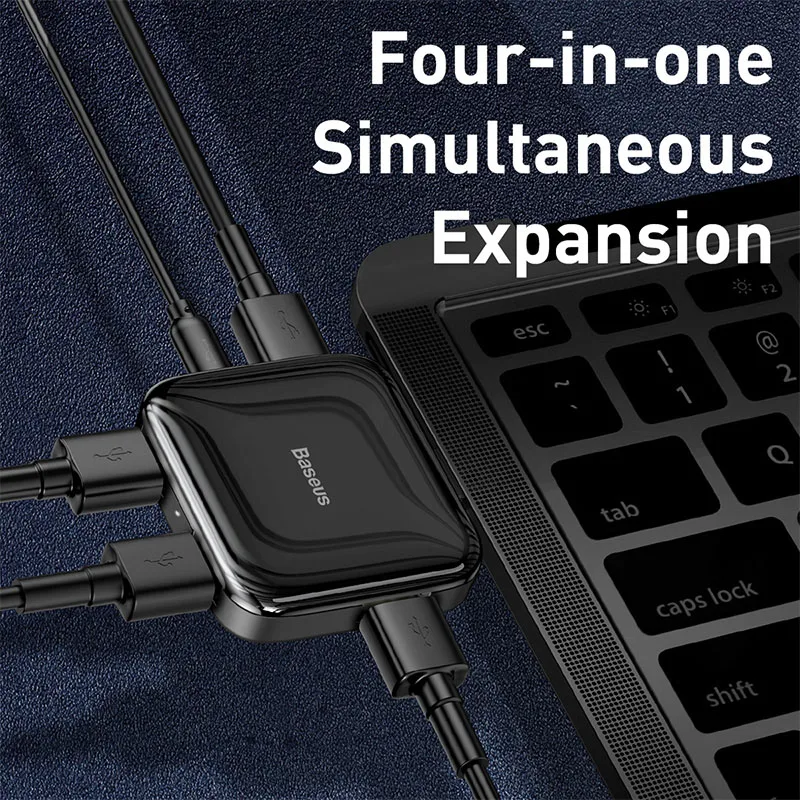 Baseus 4 порта Высокоскоростной usb-хаб несколько для настольного компьютера USB 2,0 сплиттер ноутбук адаптер портативный мульти usb-порт для док-станции Hab