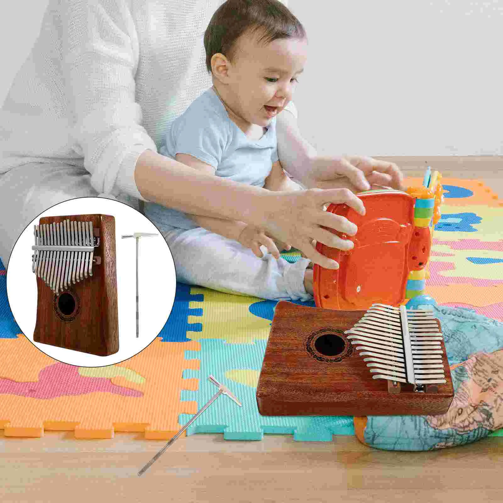 

1 Set Thumb Kalimba Finger Kalimba Portable Instrument Kalimba Gift (Wood Color)