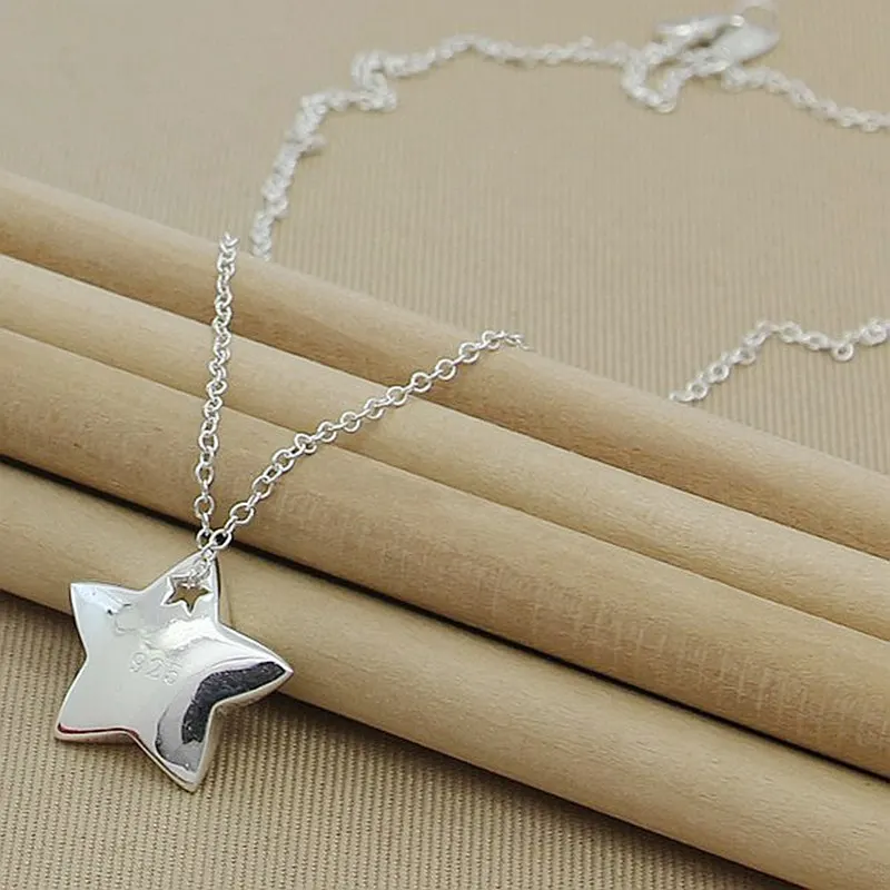 New Fashion Jewelry Silver Color Necklace for Women Cute Sky Star Pendant Necklaces Wholesale Price | Украшения и аксессуары