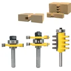 Т-образный хвостовик, комплект из 3 пазовых фрез 8 мм для работ по дереву