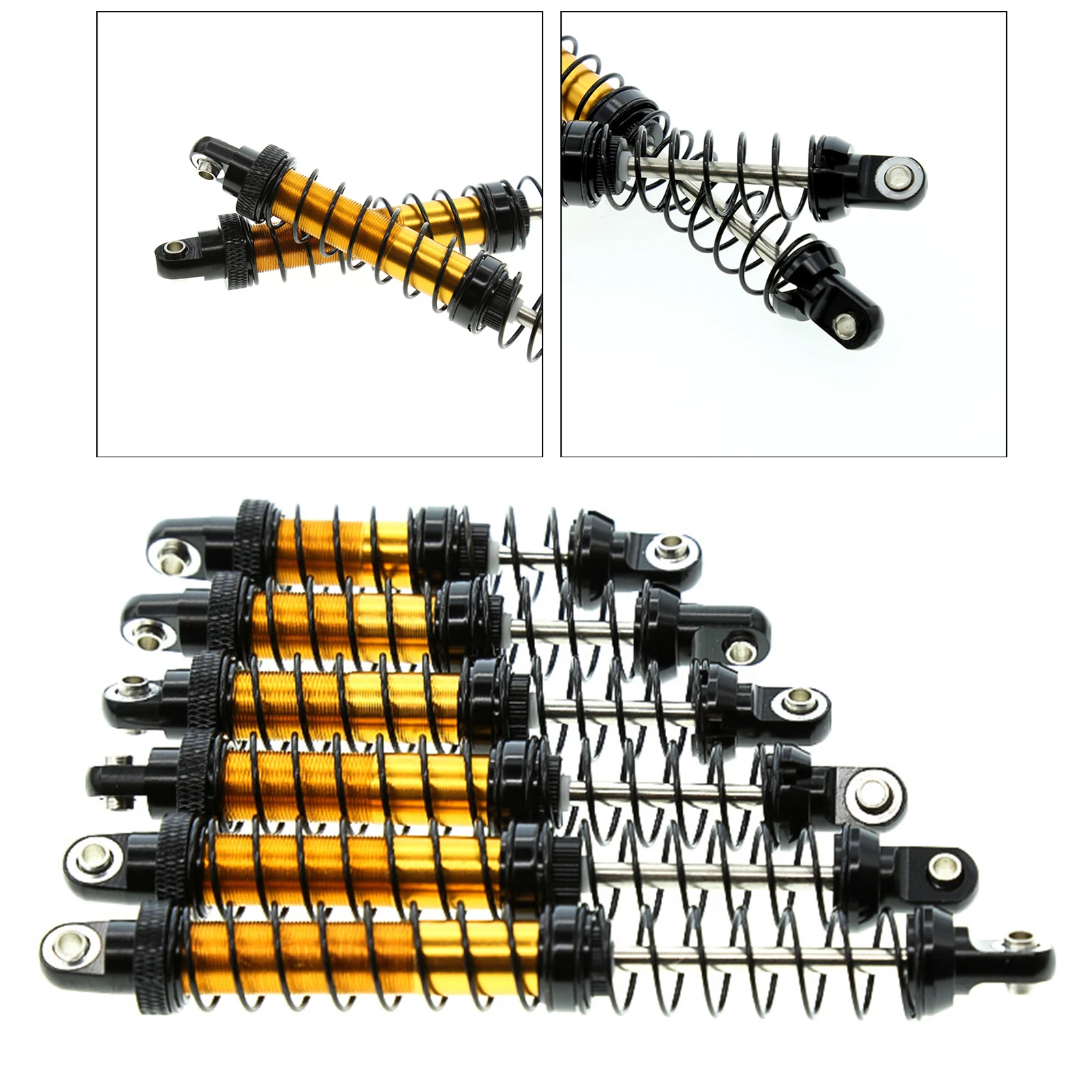 

4pcs Hydraulic Shock Absorber Front & Rear, Metal Assembled Springs Damper for TRX4 SCX10 90046 1/10 RC Cars Upgrades