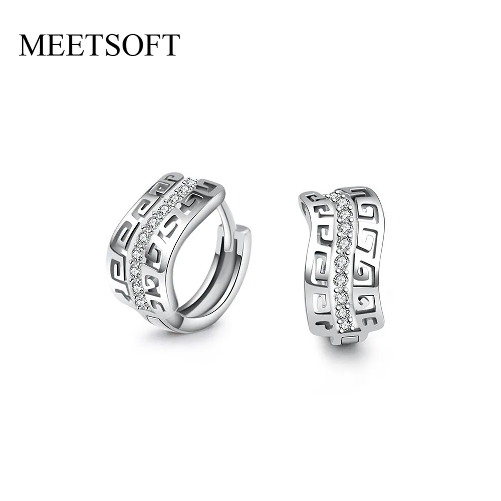 Женские серьги-кольца MEETSOFT серьги из тибетского серебра с защитой от аллергии