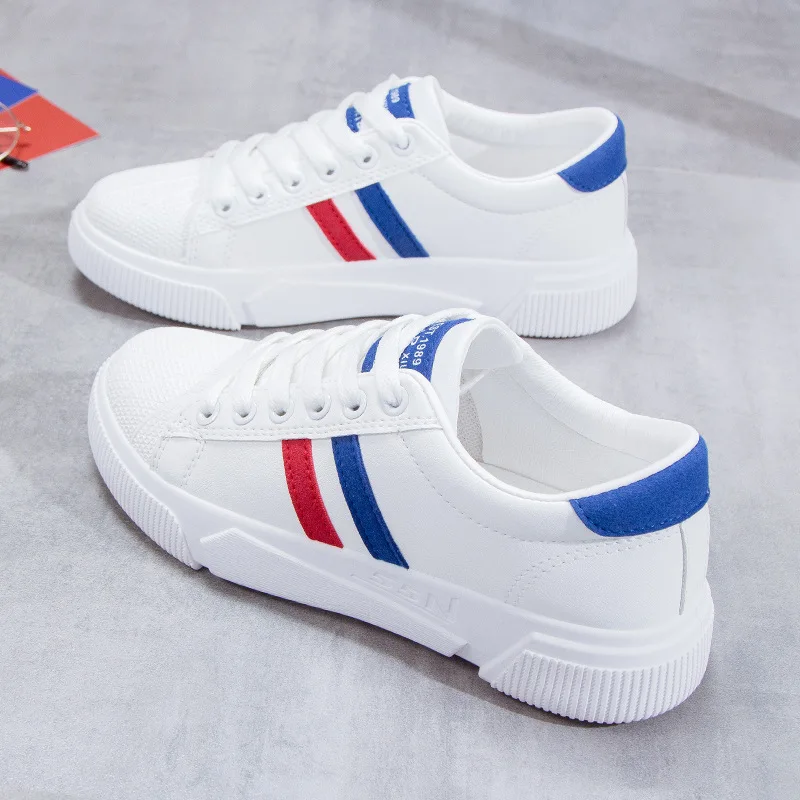 Женские удобные кроссовки на шнуровке платформе Zapatos De Mujer Повседневная Белая