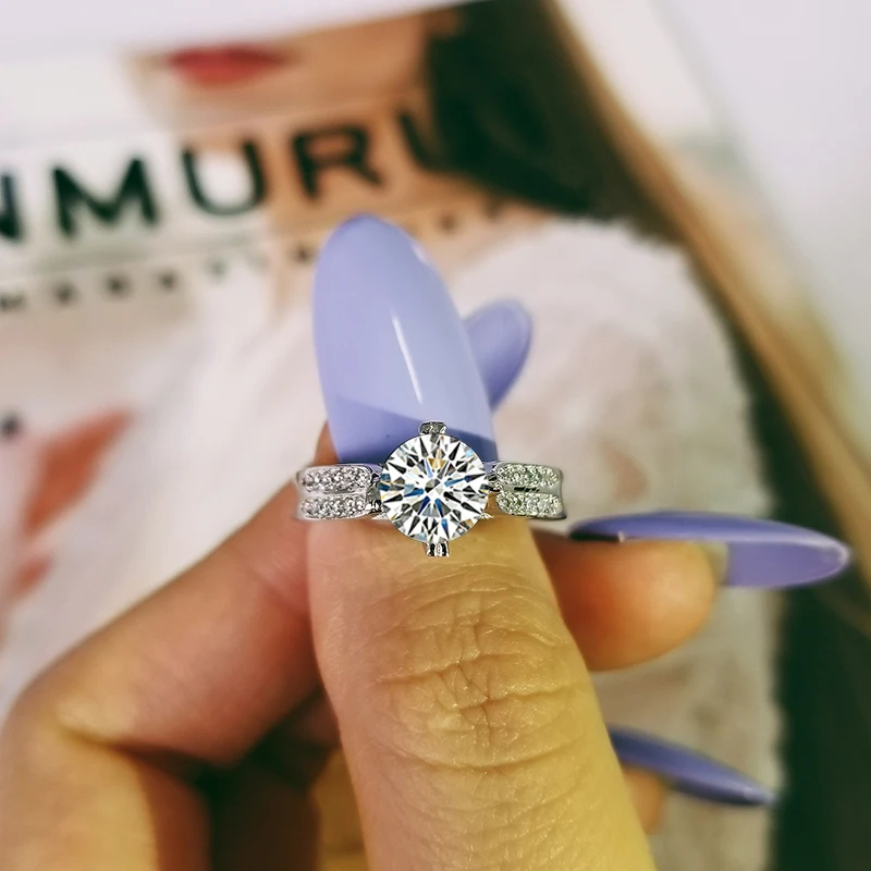 Оригинальный 925 стерлингового серебра обручальное кольцо для женщин кубического