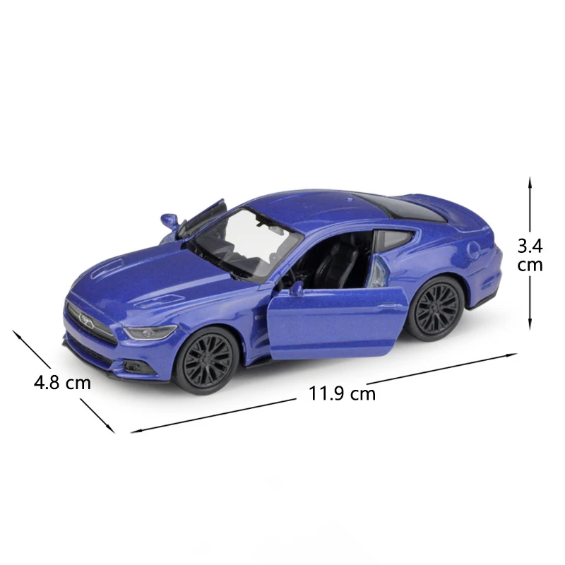 Welly 1:36 оригинальная коробка 2017 Ford Mustang GT синяя тянущаяся обратная машина литая